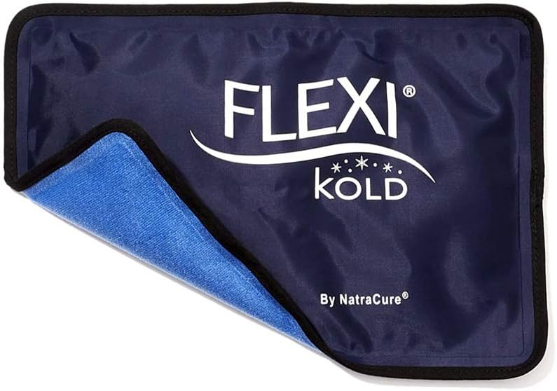 FlexiKold Ice Pack reutilizable con estiramentos - Cold Compresss Pack para lesións - Flexible Medical Ice Wrap para as costas, ombreiros, pernas, xeonllos, Sciatica, dor muscular - Half Size