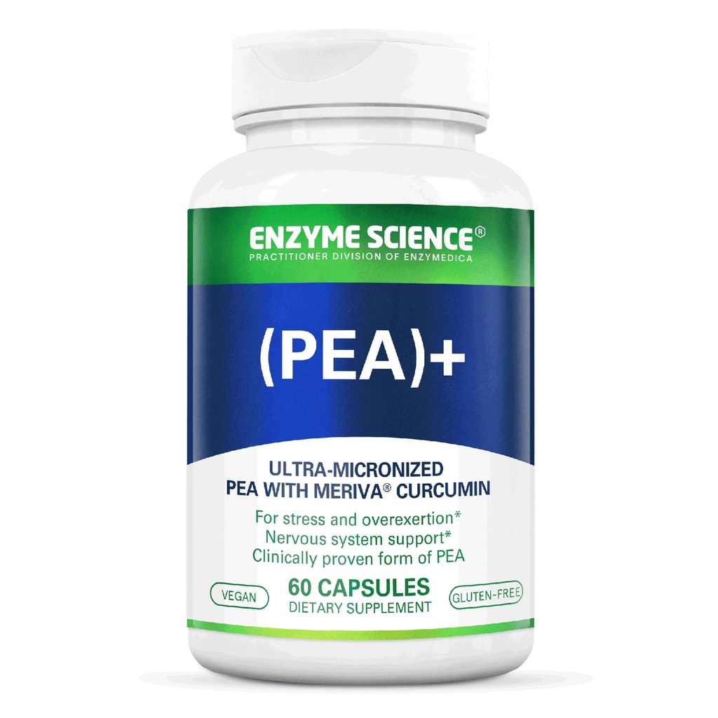Enzyme Science Pea+ Supplement Palmitoylethanolamide - Ultra Micronized Pea with Meriva Curcumin, Nerve Health Support for Men & Women, Vegan & Gluten Free Caps - 60 Capsules