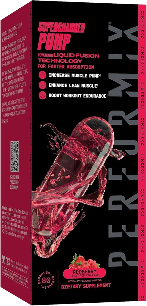 PERFORMIX Pompa doładowana - Nitrosigine ® i Betaine Pre- Workout Suplement - Akcelerator pompy mięśniowej - Endurance and Strength Booster (80 kapsułki)