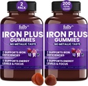 Iron Gummies Συμπληρώματα για ενήλικες (Γυναίκες, Άνδρες) και παιδιά – Grape Flavor- Υποστηρίζει την αναιμία, την ενέργεια και τα επίπεδα εστίασης – 200 Count