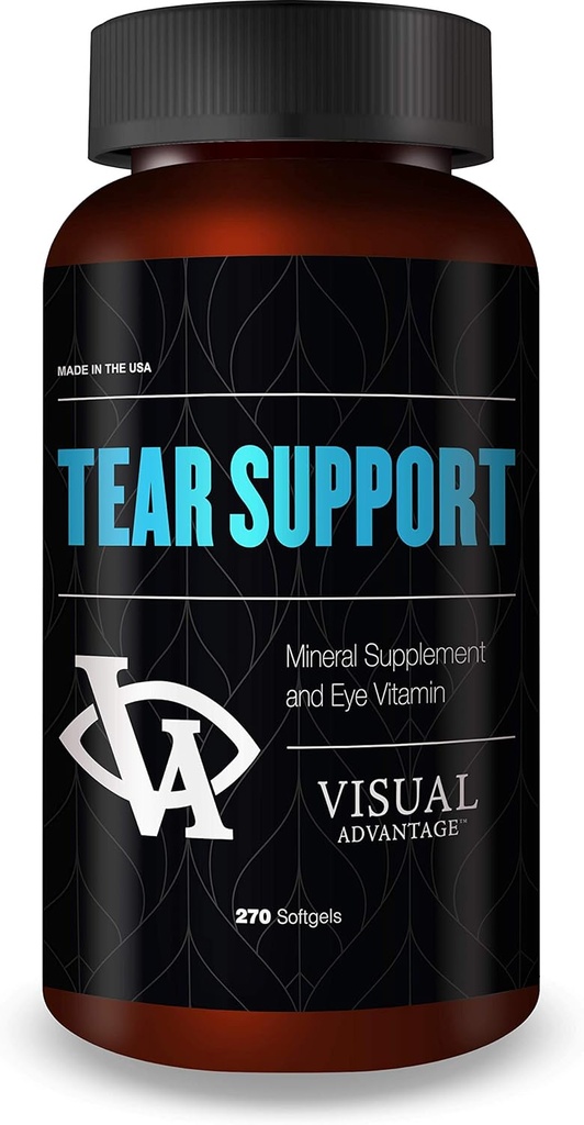 Tear Support Eye Vitaminer til tørre øjne - 3 - Måned Supply, 270 Softels - Understøtter Eye Fugt & Smøring, Omega-3, Gluten- Free, Non- GMO
