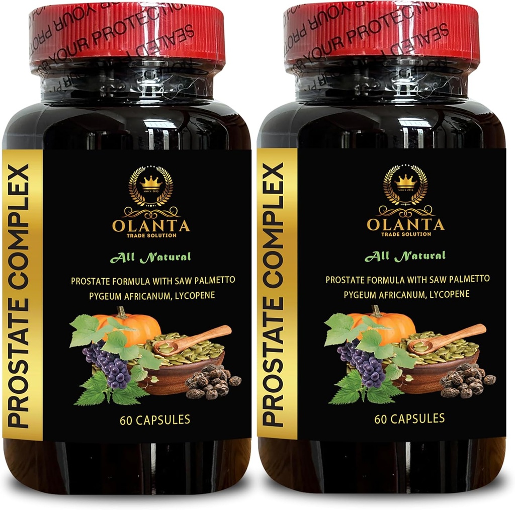 Prostate Complex All Natural - Prostate Support with Pumpkin Seeds Extract, Stinging Nettle, Grape Seed Extract, Prostate Support Supplements - 2 Bottles 120 Capsules