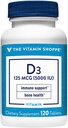 Vitamin Shoppe Vitamin D3 5000IU Softgel, Qapı və İmmune Sağlamlıq, Cellular Growth & Kaloriya Aboreksiya, Gluten Pulsuz və Daily Formula (120 Tablet)
