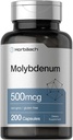 Horbaach Molybdenum Supplement | 500mcg | 200 kapsler | Aminosyre Chelat | Ikke-GMO, Glutenfri