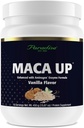 Paradīzes ārstniecības augi Maca Up Vanilla Vegan Protein Powder, Organic Pea & Brown Rice, Maca Root, Aminogen Digestive Enzīmi Blend, Nutrim Oat Bran Fiber, 15 Kalpojumi, 450 g