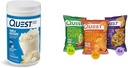 Quest Protein Powder & Chips Bundle - Vanilla Milkshake Powder (24g Protein, 1,6lb) + Tortilla Chips Variety Pack (12ct)