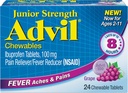 Advil Junior Chewable Ibuprofen Tablets, Grape 100 מ"ג, 24 Tablet כל (Pack of 6)