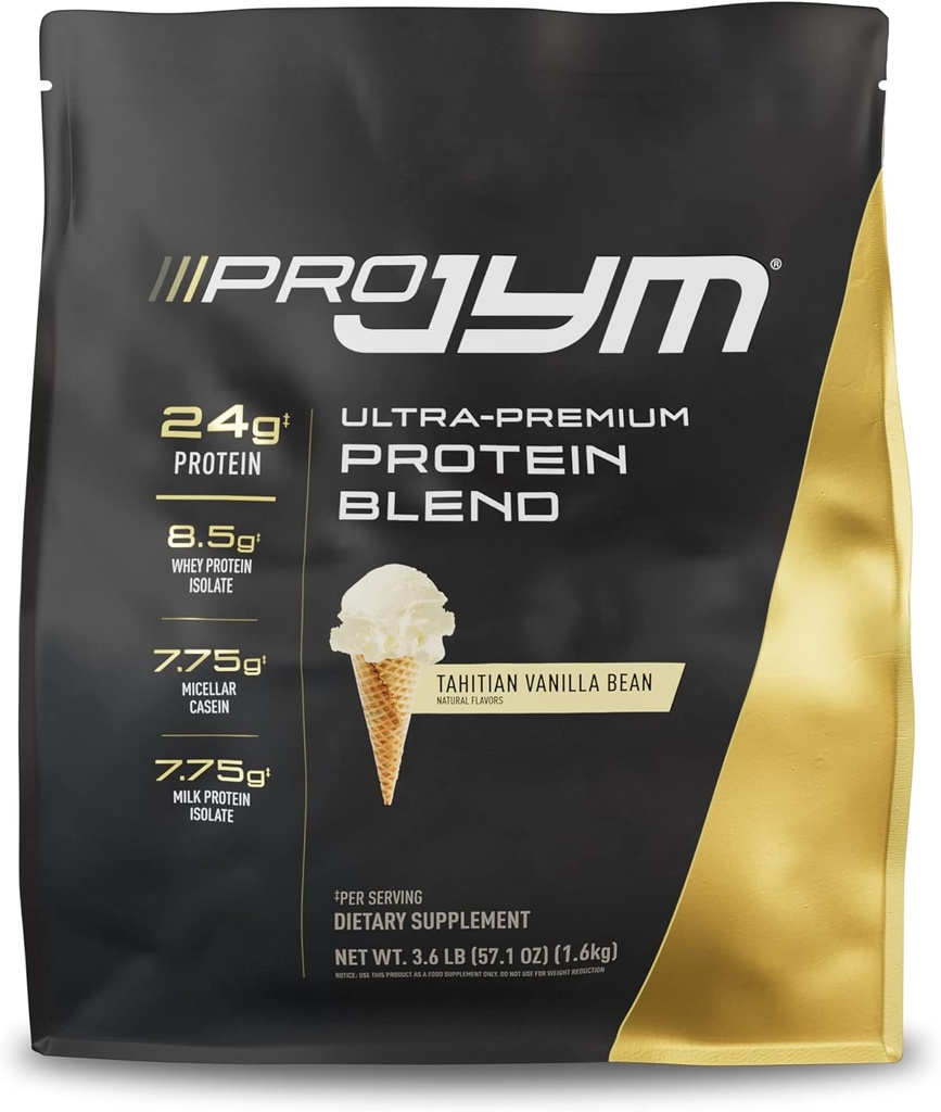 Pro JYM Tahitian Vanilla Protein pulver - Whey Protein Isolater, Casein, & Melk Protein, Lean Muscle Building for menn og kvinner, JYM Supplement Science, 45 Serveringer