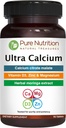 Pure Nutrition Ultra Calcium 1000mg with VIT D3 + K | 90 Tab | Calcium Supplement with Calcium Citrate Malate, VIT D3, K, Moringa Oleifera, Magnesium and Zinc.