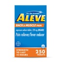Aleve Back & Muscle Pain Relief Naproxen Sodium Tablets, Pain Reliever & Fever Reducer, Medicine for Body , 250 Count