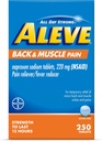 Aleve Back & Muscle Pain Relief Naproxen Sodium Tablets, Pain Reliever & Fever Reducer, Medicine for Body, 250 Count
