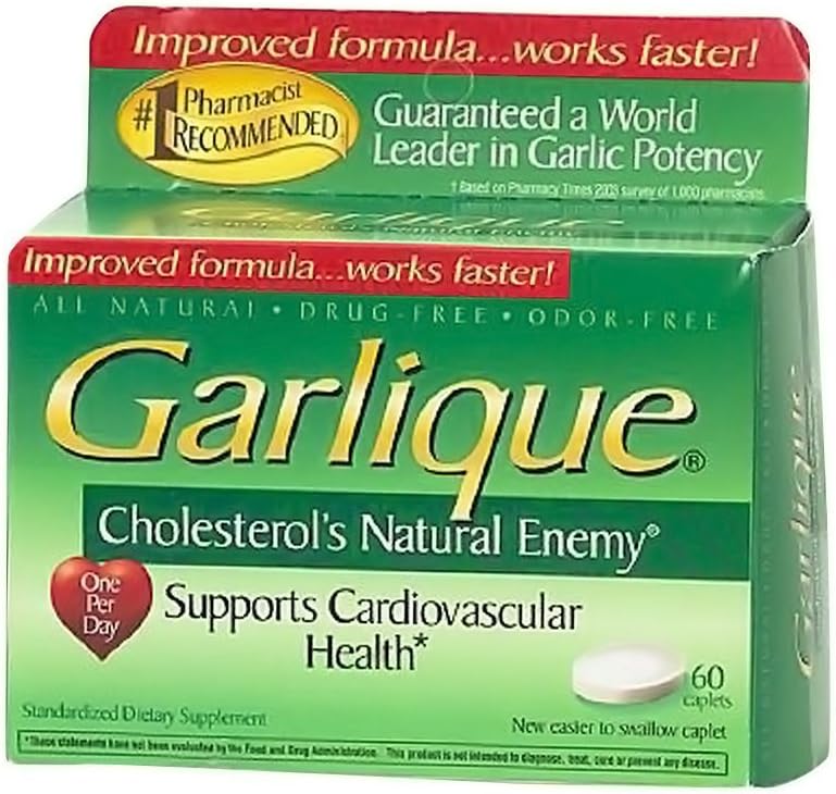 Garlique Kardiovaskulárne Zdravie Dietary Supplement Caplets, 60 Počet