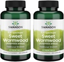 Swanson Sweet Wormwood - Pode promover a saúde GI Gut, equilíbrio microbial e apoio digestivo à saúde - Suplemento de ervas com Artemisinin - (90 cápsulas, 425mg cada) 2 embalagem