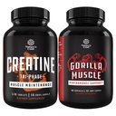Bundle of Tri Phase Creatine Pills 5g and Extra Strength Test Booster for Men - Muscle Mass Gainer and Muscle Recovery Creatine HCL Pyruvate - Natural Energy Supplement with Horny Goat Weed