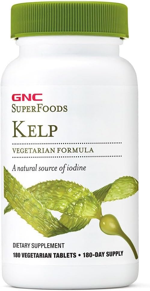 GNC SuperFoods Kelp 124; Plus vápník a jód 124; Vegetariánské - 180 tablet