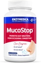 Enzymedica, MucoStop, Natural Enzyme Supplement, Relieves Sezonowe lub sporadyczne zastoju, Wsparcie Easy Breathing, 96 Count