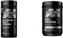 MuscleTech Creatin Monohydrat Pulver Platinum Pure Micronized Muskel Erholung + Builder & Platin Multivitamin für Immununterstützung 18 Vitamine & Mineralien