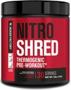 Jacked Factory NITRSURGE Shred Pre Workout Supplement - 能量助推器,即时强力增益器,尖锐聚焦器,强力泵 - Nitric Oxide Booster & PreWorkout Power - 30Sv,黑樱桃