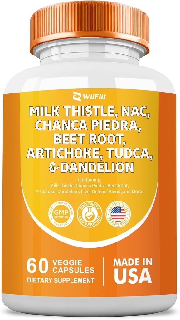 Milk Thistle 3000mg NAC Chanca Piedra 2000mg Beet Root 2000mg Artichoke 2000mg Tudca Dandelion Root 1000mg with Zinc Yarrow Turmeric Repair supplement Plus Chicory,Mineral supplement 60 count
