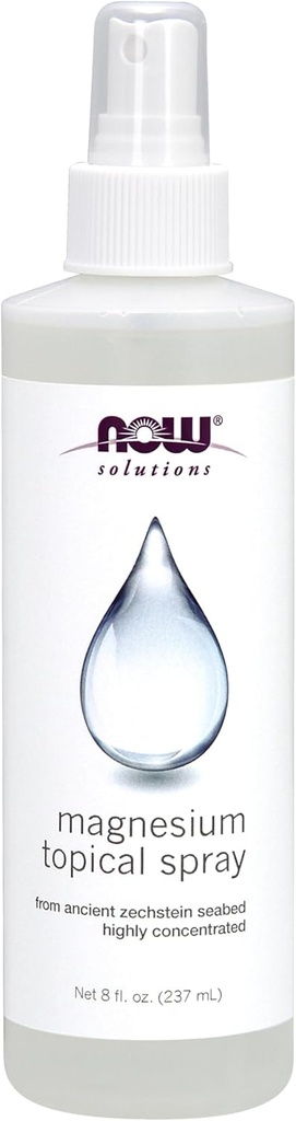 Now Foods Solutions, Magnesium Topical Spray,来自古老的泽施泰因海床,高度集中,8 Fl Oz (Pack of 1).