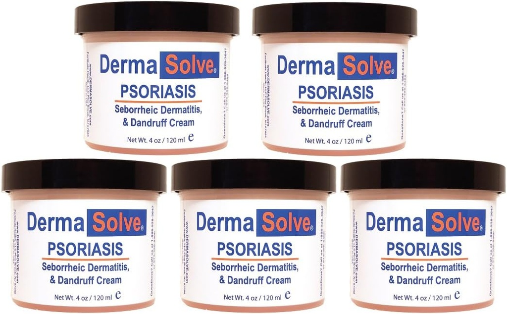 Dermasolve psoriaas, seborröa dermatiit ja Dandruff kreem, mis on loodud sügeleva naha raviks ja tulevaste põletuste vältimiseks, et pakkuda rahustavat niisutavat leevendust. (4,0 oz.) 5-kott