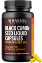 Fredeed Black Seud Ooli Capsules - 1500mmg Black Cumin suplementari per a la funció Immnene, Implementació de la salut i en general - pèl-roig - Nigella Sativa - 1 centre de mes, Unflavored