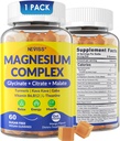 Magnesium Complex Gummies 400mg, Magneisum Glycinate Citrate Malate + Turmeric, GABA, B6 B12, Kava Kava, L-Theanine för sömn, lugn, avkoppling, energi, magnesium Gummies för kvinnor män, Vegan, 60 Cts