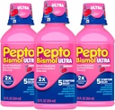 Pepto Bismol Liquid Ultra iivelduse, kõrvetiste, seedehäirete, kõhukinnisuse ja kõhulahtisuse jaoks - 5 sümptomit kiire leevendus, kirsi maitse 12 oz (pakk 3)