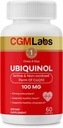 Ubiquinol 100MG Offication & Ocidized (reduted) Form of CoQ10 - Strot antoxident Deceal Supplement, Sups Health, Clocalstol – 60 Softgels by CGM Labs