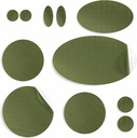 aZengear Repair Patches for Jackets, Tent, Shoe Toe, Air Mattress, Inflatables, PVC Gear - Waterproof, Self-Adhesive, Tear-Cold-Heat-Resistant, Down Puffer Coat (11 Pcs, Olive)