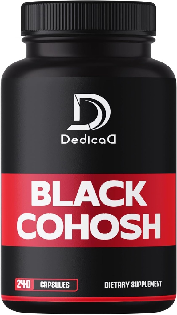 1000mg Black Cohosh per Menopause Hot Flashs - 240 Capsule per 4-Month di alimentazione - Supporto per la gestione del corpo, Salute e Sistema immunitario delle donne