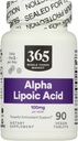365 per tot el mercat de menjars, Alpha Lipoic Acid 100mmg, 90 comte