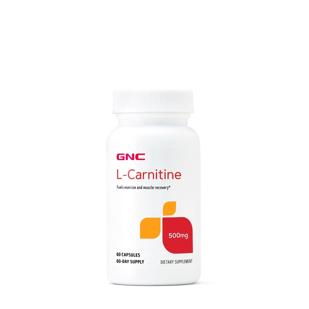GNC L-Carnitine 500mg, Helps Metabolize Long-Chain Fatty Acids, 60 Capsules