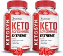 Justified Laboratories (2 Pack Ketosyn Keto ACV Gummies Extreme 2000MG Ketosyn Keto Gummies Apple Cider Vinegar Formulated with Pomegranate Beet Juice B12 Vegan Non GMO 120 Gummys