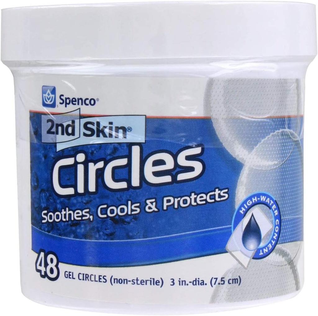 Cercles Speno 2n Skins Sooing Protecció de Blisters, punts calents i Irrits de pell, Gel Circles 48-comunt