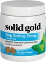 Solid Gold No Poo Chews for Dogs - Coprophagia Deterrent & Stool Eating Deterrent for Dogs That Eat Dog Poop - Sluta äta Poop Chews med Peppermint & Probiotics för Gut & Breath Aid Support - 60ct