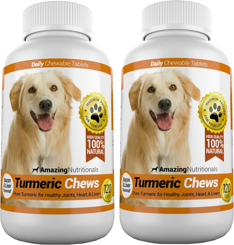 Increïble Turmeric per als Dogs Curcumin Pet Antioxidant, Eliminació de dolor parèrmica, 120 Chews