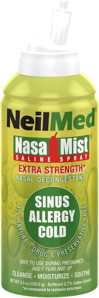 NeilMed NasaMist Hypertonic 여분 힘 사선 살포, 녹색 4.5 fl oz (1의 포장)