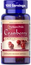 Puritan's Pride Premium Cranberry Fruit Concentrate 252mg (12,600mg Equivalent) with Vitamins C and E, Dietary supplement for Immune System Support, 100 Rapid Release Softgels