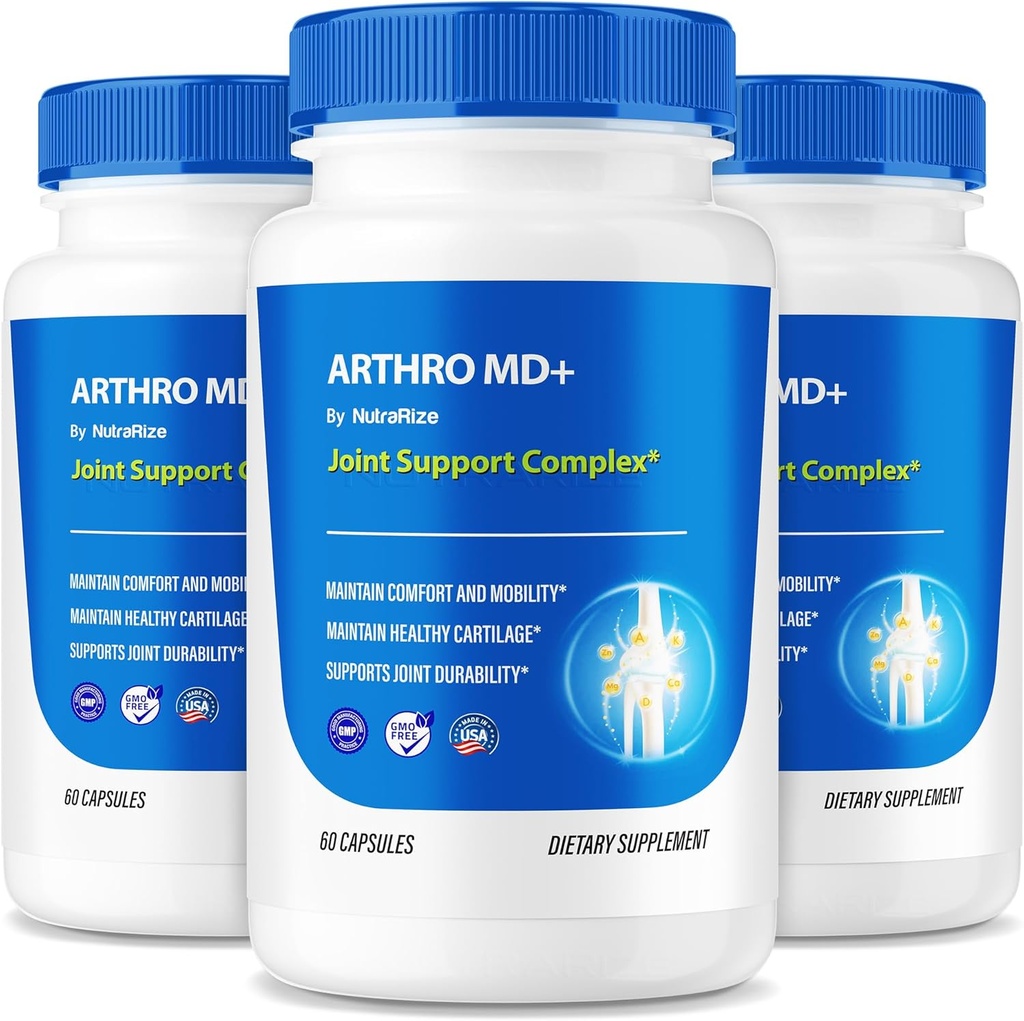(3 Pack) Arthro MD+ Capsules, Official Arthro MD Joint Support, All Natural Formula to Support Flexibility and Mobility, Premium Pills for Healthy Joints, Arthro M D Review (180 Capsules)