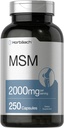 Horbäach MSM dodatek Kapsle 124; 2000mg IR 124; 250 Count IR 124; Non- GMO a gluten Free Formule IR 124; Methylsulfonylmethan