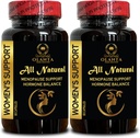 Menopause Support Supplement - Herbal Kompleksi Black Cohosh for Menopause Hot Flashes, Wild yam Root Toz Organic USA, Natural Menopausal Support - 2 Şişe 120 Capsules