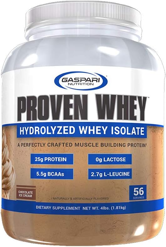 Nutrition Gasparation Prove Whey, 100% Hydrolyzed Whey Isolate, High Protein, Laktosa Free, Low Carbohydrate dan Low Sugar (4lb, Chocolate Ice Cream)