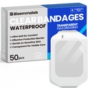 Large Waterproof Bandages Transparent Film Dressing 4" x 4 3/4", 50 Packs | Bioemmalab Tattoo Tape, Sensitive Skin, Wounds Care, Clear Dressing, Adhesive Occlusive Patch for Post Surgical Use