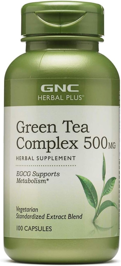 GNC Herbal Plus te verd complex 500mmg suplementari, Vegetarian, ajuda Metabolisme, 100 Servicions