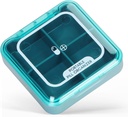 Organizer, 4 Times a Day Portable Pill Box, Daily Pill Case for Women and Men Holding Vitamin, Medicine, supplements, Blue