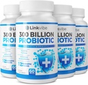 Probiótico 300 Billion CFU - 12 Strains con Prebióticos orgánicos para Digestive & Gut, Inmune, Bloating Health - Probióticos para mulleres e homes - Daily Dairy Free, Shelf Stable - 240 contadores
