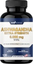 Suplementos Ashwagandha - Extra Strength, ashwagandha en po Capsules with Black Pepper, Natural Mood, Focus, and Energy Support, 120 cápsulas Veggie, USA Made
