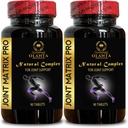 Joint Matrix PRO Complex - Kosttillskott för knä och gemensam hälsa, gemensamt stöd, icke-GMO, gluten och soja gratis, flexibilitet och rörlighet - 2 flaskor