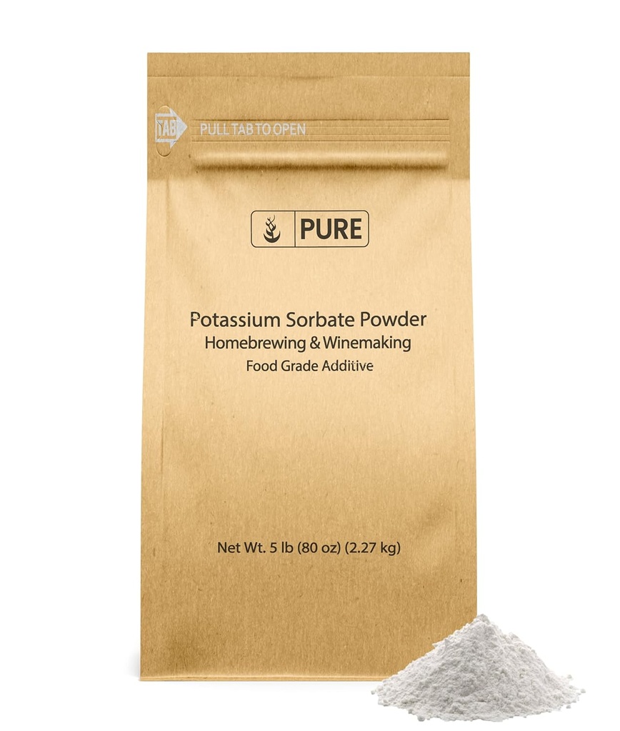 Pure Original Ingredients Potasu Sorbinian (5 lb) Homebrewing & Winemaking, Food Grade Additive & Conservative